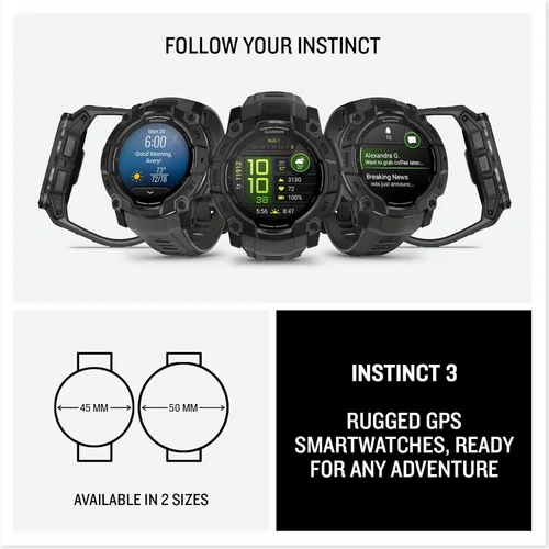 Miniatura 8 de PlayBetter Garmin Instinct 3 Alpine Rush AMOLED (citrino, 1.772 in) caja de regalo de reloj inteligente GPS para exteriores, linterna integrada