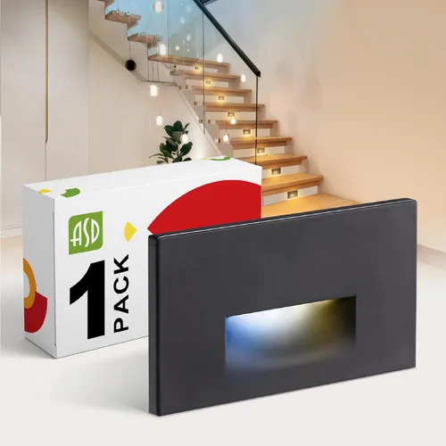 Miniatura 25 de ASD LED Luminaria de Escalera Empotrada, Iluminación de Pasada al Aire Libre del Atardecer al Amanecer 3CCT, Sensor de Movimiento, Fotocélula