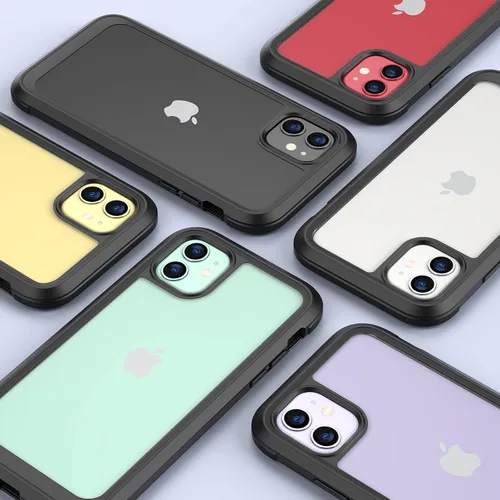 Miniatura 5 de Miracase Glass Series - Funda para iPhone 11 de 6.1 pulgadas, funda resistente de cuerpo completo mejorado con protector de pantalla de vidrio Negro