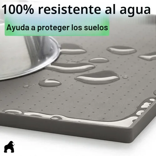 Miniatura 4 de Gorilla Grip - Tapete de 100% silicona impermeable con borde elevado, sin BPA, para alimentación de mascotas, contiene derrames, protege el piso