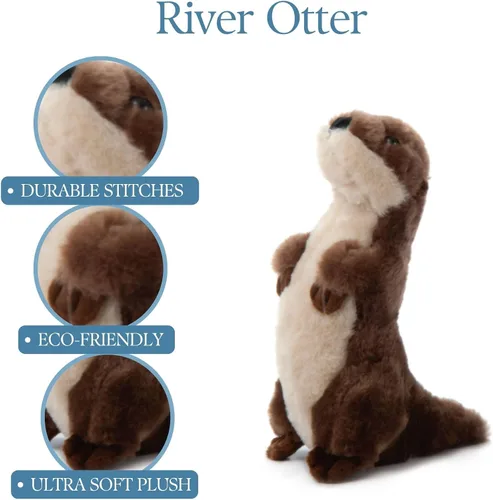 Miniatura 9 de Animal de peluche de nutria de río de The Petting Zoo de pie, regalos para niños, animales salvajes del zoológico, juguete de peluche de nutria