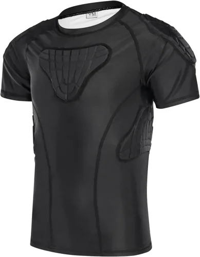 Miniatura 6 de Protector de costilla de fútbol acolchado para niños y niñas, camiseta de protección de pecho para rugby, béisbol, fútbol, baloncesto Gris