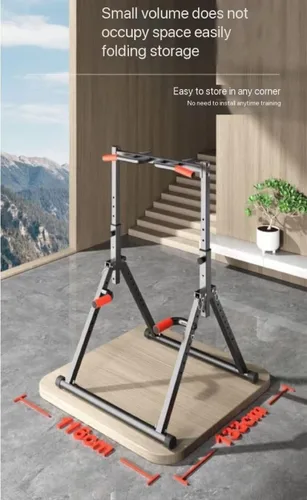 Miniatura 6 de Barra horizontal plegable multifuncional interior hogar hogar tubo de acero telescópico pull-up dispositivo