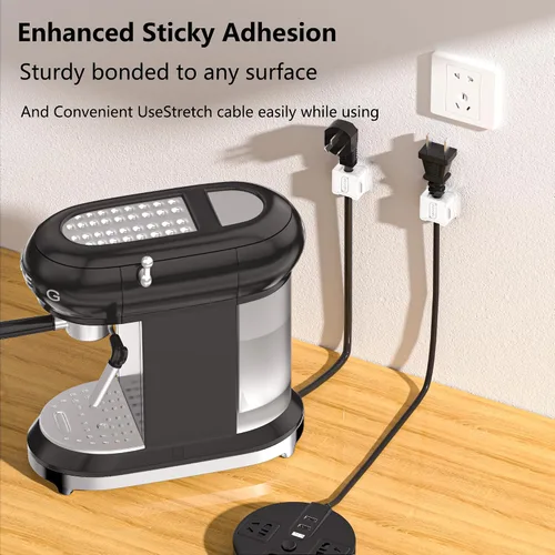Miniatura 5 de Kailfee - 12 clips magnéticos para cables [cable ajustable suave] Soporte para cables, gestión de cables debajo del escritorio, soporte de alambre