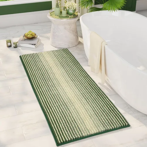 Miniatura 60 de BSICPRO Juegos de Alfombras y Tapetes para Baño, Juego de Alfombra de Baño de Felpilla Gruesa Absorbente de 2 Piezas Antideslizante, Tapetes Suaves