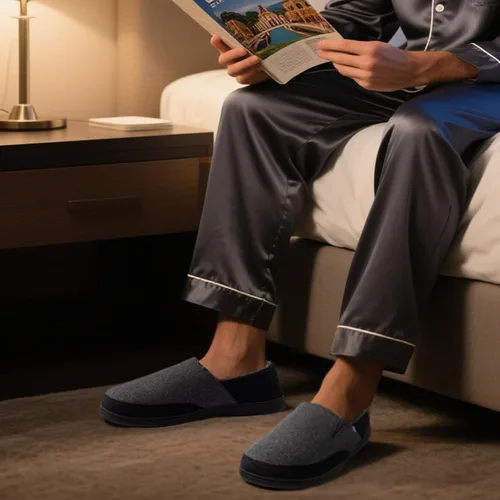 Miniatura 5 de Zigzagger Pantuflas de microgamuza esponjosas para hombre, estilo mocasín, para interior y exterior