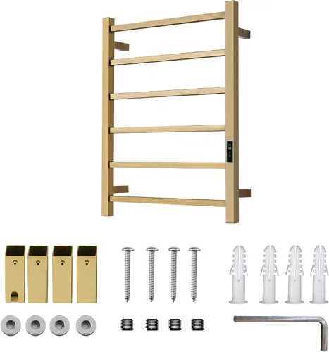Miniatura 7 de Toalleros térmicos para baño, calentadores eléctricos de toallas para montar en la pared con temporizador y control de temperatura, calentador
