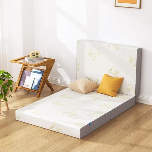 Miniatura 2 de Inofia Colchón plegable de 6 pulgadas, colchón tri-plegable de espuma viscoelástica con funda extraíble, cama de suelo plegable, firmeza media
