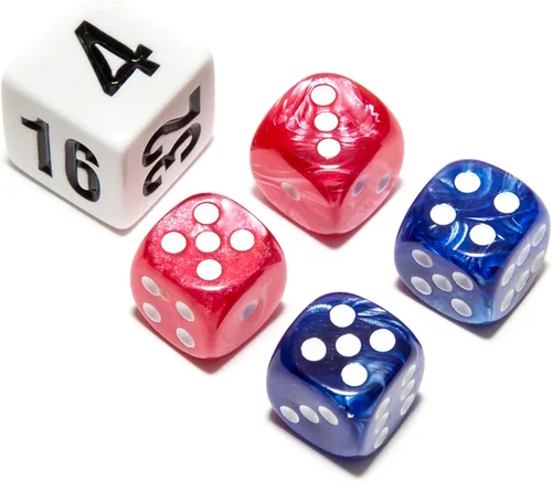 Miniatura 27 de Bello juegos Deluxe dados de imitación de mármol sets-black/, Azul, 5/8
