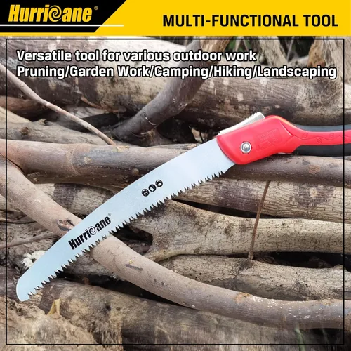 Miniatura 6 de HURRICANE Sierra plegable/implemento de poda de 10 pulgadas/engranaje de corte de madera/cortador de árbol de campamento con hoja curva SK5/dientes