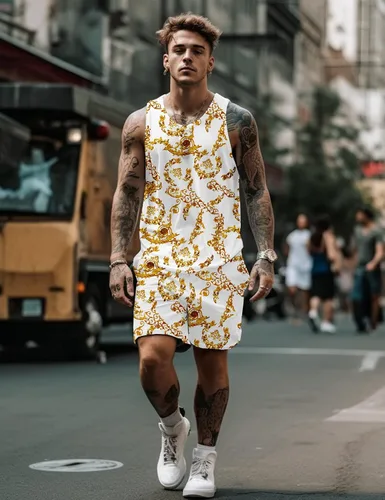 Miniatura 3 de Conjunto de camiseta sin mangas con estampado floral para hombre, camiseta deportiva casual con estampado de lujo, ropa deportiva hawaiana