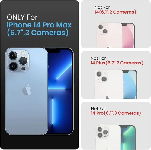 Miniatura 6 de FireNova Funda diseñada para iPhone 14 Pro Max, funda de silicona mejorada [protección de cámara] con [2 protectores de pantalla], forro