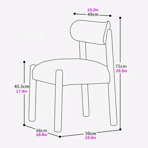 Miniatura 2 de Silla de cocina tapizada de lino, sillas de comedor retro con patas de madera, silla de asientos acolchados para comedor, dormitorio, sala de estar