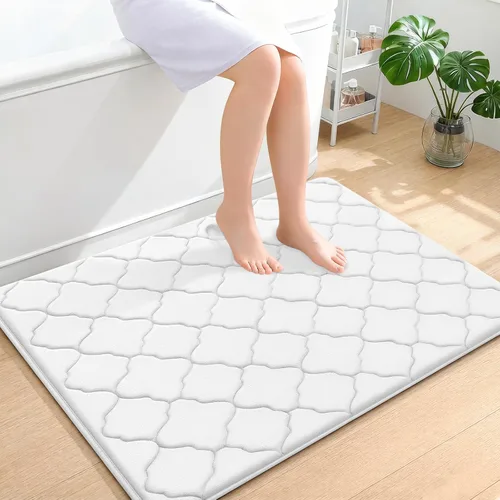 Miniatura 273 de OLANLY Alfombra de Baño de Espuma Viscoelástica de 24 x 16 pulgadas, Ultra Suave y Absorbente, Alfombras de Baño Antideslizantes, Cómodas, Lavables