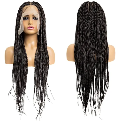 Miniatura 42 de PIB Peluca de encaje completo individual de 12 pulgadas, diseño de Passion Twist con raya cuadrada, pelucas trenzadas sin nudos para mujeres negras