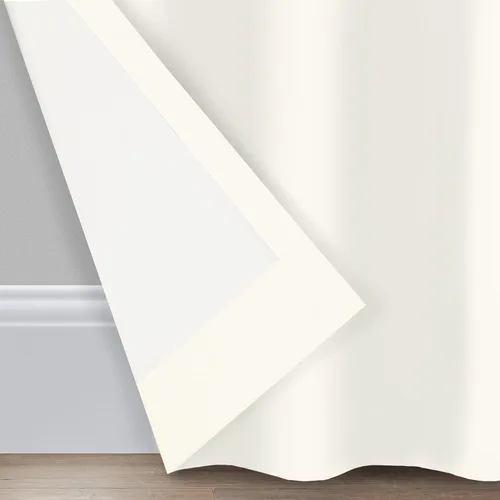 Miniatura 4 de ECLIPSE Cortina de ventana con ojales de microfibra de privacidad total opaca térmica para dormitorio (1 panel), 42" x 95", blanco