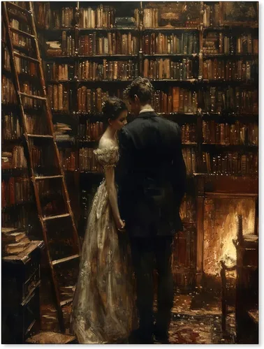 Pósteres vintage de la biblioteca Moody de estilo gótico oscuro, academia estética, arte de pared, libro victoriano antiguo, impresiones en lienzo