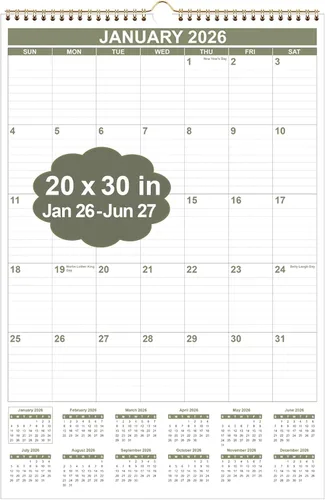 Miniatura 23 de Calendario 2026 – Calendario 2026-2027 de enero de 2026 a junio de 2027, calendario de pared colgante con encuadernación en espiral 2026
