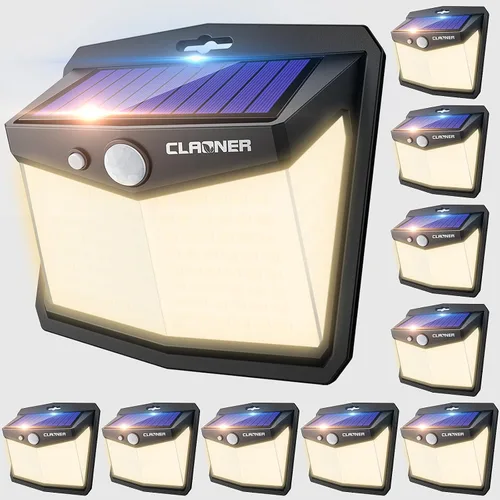 Miniatura 11 de Claoner - Luces solares con sensor de movimiento [128 LED/4 paquetes], luces para exterior con 3 modos de iluminación con 270° de angulo