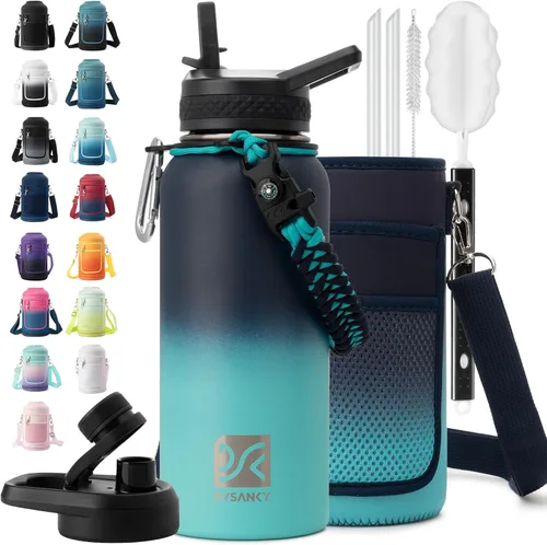 Miniatura 122 de DYSANKY Botella de agua aislada de 32 onzas, metal al vacío de acero inoxidable grueso, jarra de agua deportiva portátil para gimnasio y senderismo