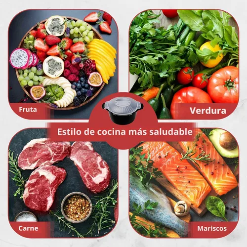 Miniatura 8 de Utensilios de cocina micro profesionales pequeños de 1 cuarto de galón, vaporizador para microondas para verduras, cocina de microondas, sin BPA