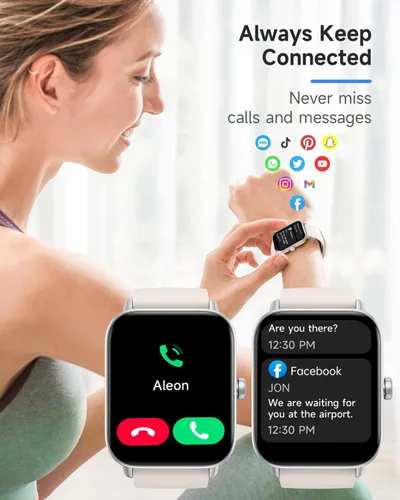 Miniatura 6 de TOOBUR Reloj inteligente para mujer con Alexa integrado, 1.8 pulgadas, IP68, rastreador de actividad física con ritmo cardíaco, monitor de sueño