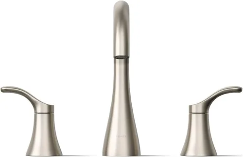 Miniatura 5 de KOHLER K-27390-4N-CP Simplice® - Grifo para lavabo de baño, dos manijas de palanca y drenaje clicker, grifos de baño, 0.5 GPM, cromo pulido