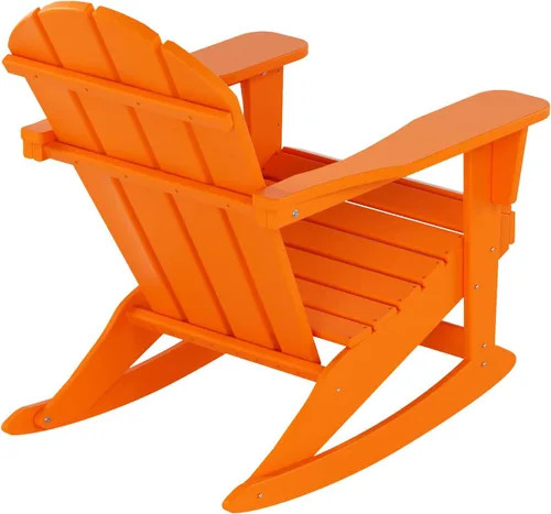 Miniatura 96 de WestinTrends Silla mecedora Malibu de poliéster para exterior/patio Adirondack, Negra
