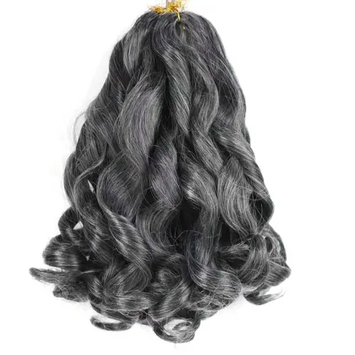 Miniatura 21 de Cabello rizado francés para trenzar de 12 pulgadas, 8 paquetes de cabello rizado preestirado para trenzas de caja, rizos franceses, trenzas