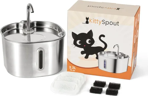 Miniatura 9 de KittySpout Fuente de Agua para Gatos de Acero Inoxidable Fuente de Beber Automática, Cuenco de Agua Circulante Silencioso, Apto para Lavavajillas