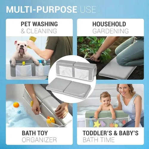 Miniatura 3 de colsen Juego de almohadillas de baño para bebés y rodillas - Cómodo, 1.5 pulgadas de grosor, sin dolor, antideslizante, plegable para padres