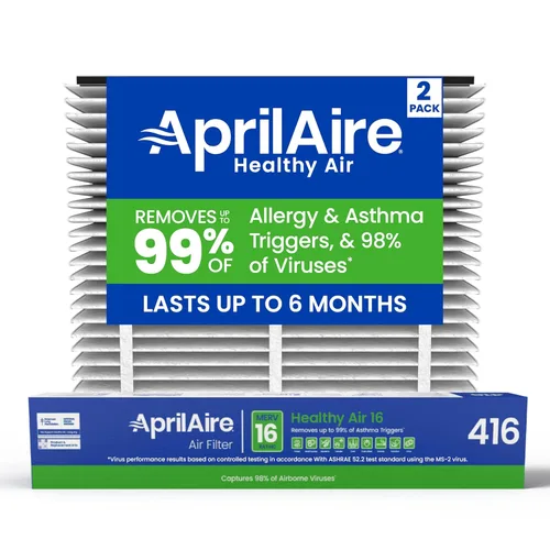 AprilAire Filtro de Reemplazo 416 para Purificadores de Aire para Toda la Casa - MERV 16, para Alergia, Asma y Virus, Filtro de Aire 16x25x4