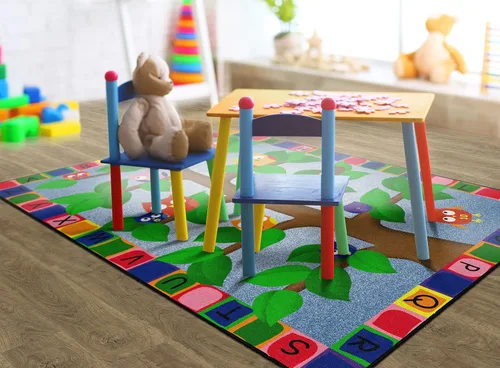 Miniatura 2 de Flagship Carpets Alfombra educativa con diseño de búhos del alfabeto para el aula o la habitación de los niños, tapete de juego para enseñar