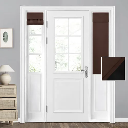Miniatura 92 de HOMEIDEAS Cortinas 100% Opacas para Luces Laterales de Puerta Principal, Cubierta de Ventana de Puerta de Aula, Persianas de Privacidad