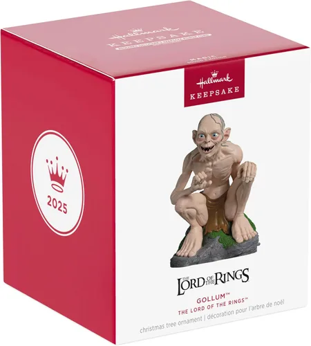 Miniatura 7 de Hallmark Keepsake Ornamento navideño colgante 2025, El Señor de los Anillos Gollum con sonido y movimiento, Regalos de película