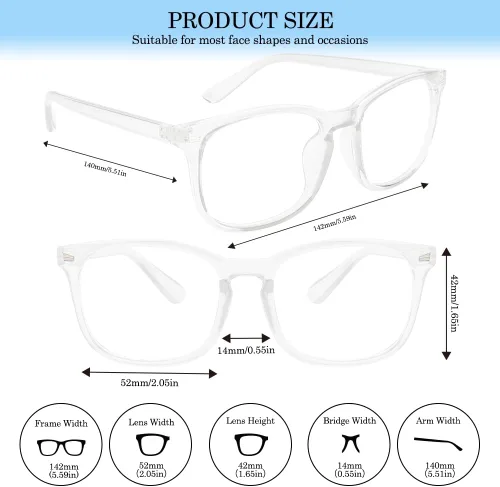 Miniatura 2 de Gafas de luz azul para mujer, lentes de bloqueo de luz azul para hombre, gafas de luz azul para niñas, juegos de computadora Transparencia