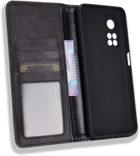 Miniatura 3 de Funda para Xiaomi Mi 10T 5G Caso,Funda para Xiaomi Mi 10T 5G M2007J3SY / Mi 10T Pro 5G M2007J3SG / Redmi K30S Case PU Leather Flip Cover Negro