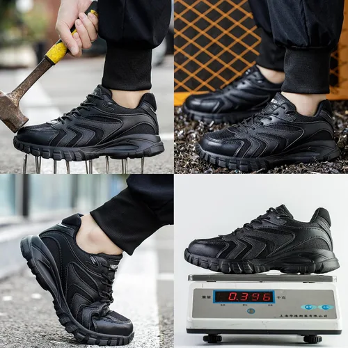 Miniatura 6 de Asiman Zapatos de punta de acero para hombres y mujeres, zapatos de trabajo indestructibles con puntera de acero, zapatos de seguridad ligeros
