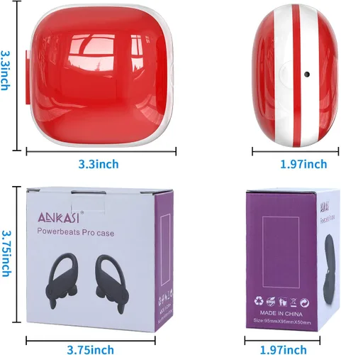 Miniatura 8 de Funda compatible con Powerbeats Pro, antipérdida y a prueba de golpes, fácil de transportar, funda protectora de silicona duradera para Beats