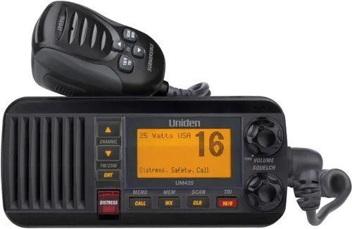 Miniatura 4 de Uniden UM435BK Advanced Fixed Mount VHF Marine Radio, todos los canales marinos estadounidenses/internacionales/canadienses incluyendo nuevos Negro