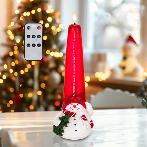 Miniatura 11 de Velas de Árbol de Navidad con Control Remoto, Velas Navideñas Sin Llama con Cadena de Estrellas de Hadas Incorporadas, Velas Operadas por Batería