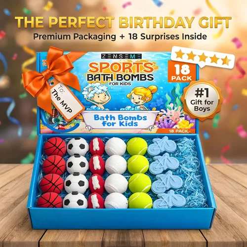 Miniatura 7 de Bombas de baño para niños con juguetes en el interior con tarjetas flash, bombas de baño deportivas para niños, juego de regalo de 18 perfumadas