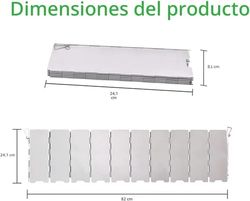 Miniatura 6 de Parabrisas de estufa de 10 platos, parabrisas de estufa de aluminio con bolsa de cordón, para camping, estufas de butano para acampar, estufas