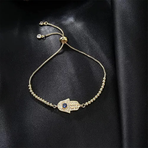 Miniatura 6 de Evil Eye Bracelets Hamsa Bracelet - 18K Gold Plated Adjustable Eye of Protection Bracelet Silver Evil Eye Amulet ojo Bracelet Gold Evil Eye Jewelry
