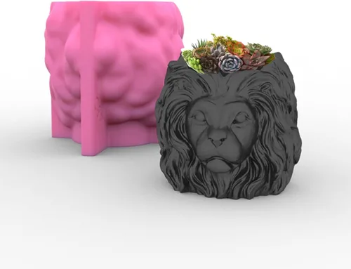 Miniatura 11 de Molde de silicona para macetas, moldes de silicona en forma de animal 3D para hormigón, cemento, yeso, arcilla polimérica, fundición de resina