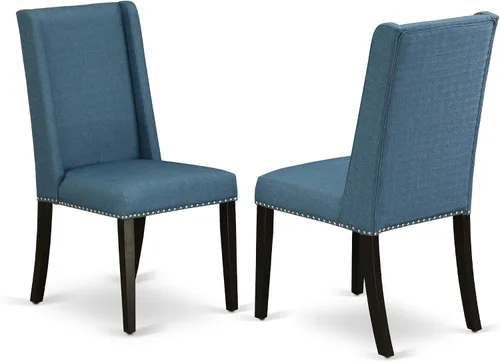 Miniatura 7 de East West Furniture DLFL3-ABK-21 - Juego de mesa de comedor de 3 piezas contiene una mesa de cocina redonda con gotas y 2 sillas de comedor Parsons