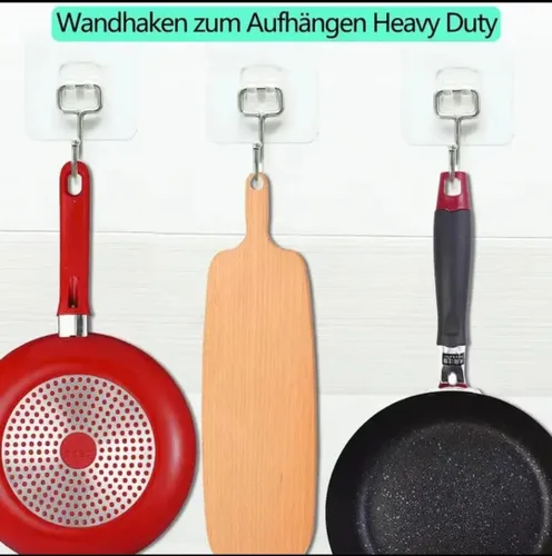 Miniatura 4 de Ganchos autoadhesivos transparentes ultra fuertes de 50 libras (máx.), ganchos de pared resistentes para cocina, baño, techo y más, la solución