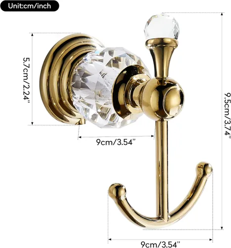 Miniatura 7 de WINCASE Toallero de cristal doble,Gancho de toalla dorado,Toallero de 24 pulgadas para baño montado en la pared