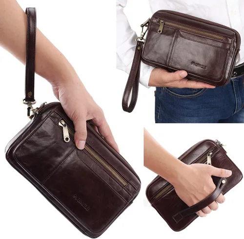 Miniatura 7 de KPYWZER Bolso de mano de cuero para hombre