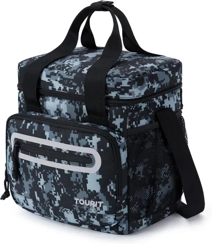 TOURIT Lonchera grande de 14L con aislamiento para almuerzo, enfriador de comida para hombres y mujeres, color negro Camuflaje